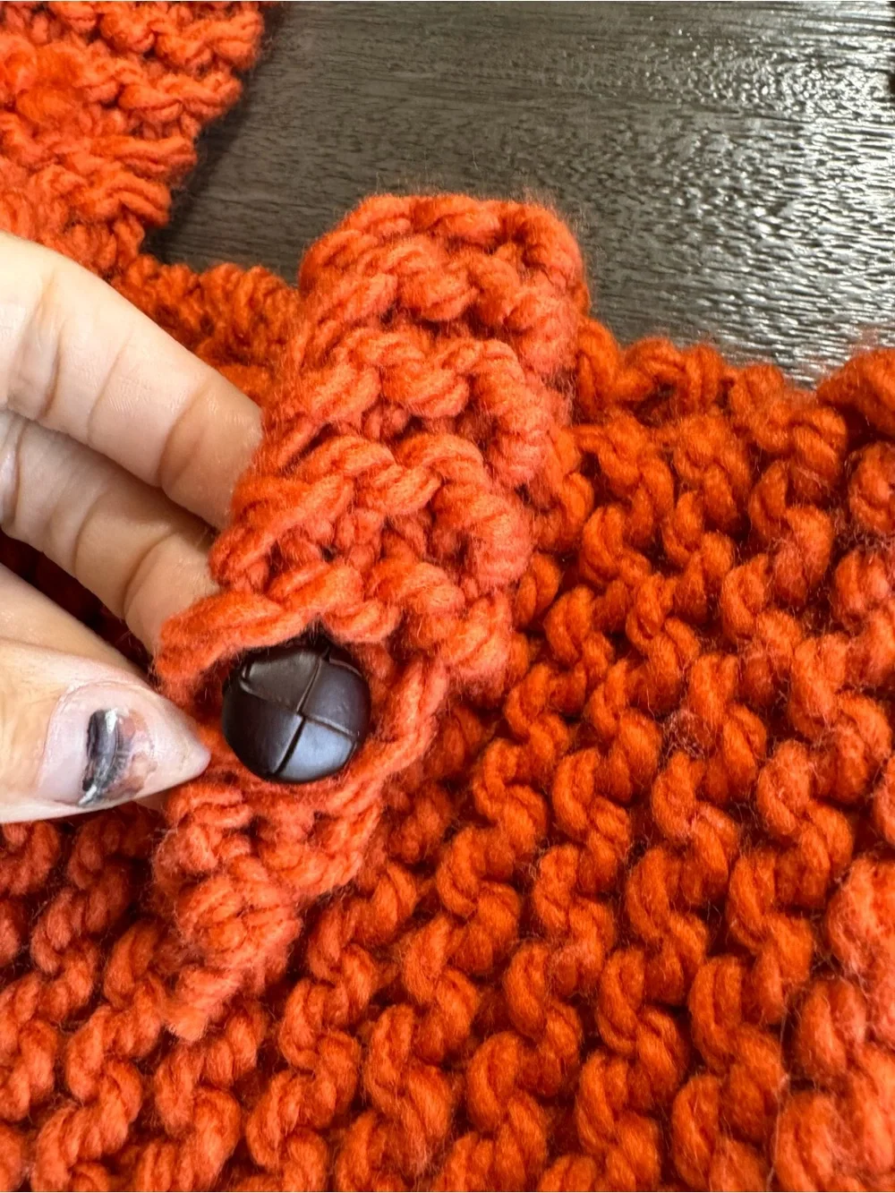 Handmade Dark Orange Crochet Woven Crossbody Purse Bag